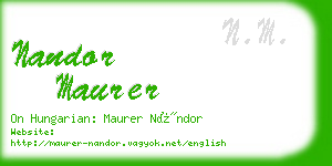 nandor maurer business card